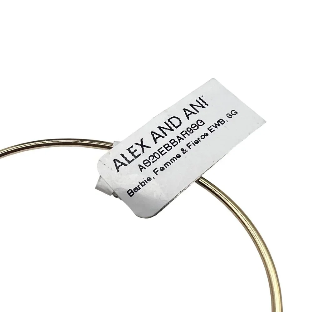 Alex And Ani Gold Bangle Bracelet Femme & Fierce Charm Barbie Collection Mattel